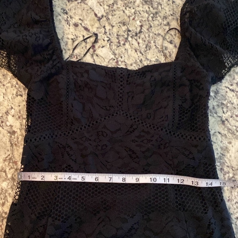 Free People Be Your Baby Black Lace Babydoll Mini Dress Small S RR12 - Picture 16 of 16